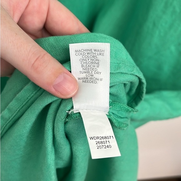 J JILL 💯LINEN A-LINE MIDI DRESS WITH POCKETS LP NWOT - Picture 2 of 5